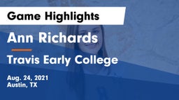 Ann Richards  vs Travis Early College  Game Highlights - Aug. 24, 2021