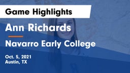 Ann Richards  vs Navarro Early College  Game Highlights - Oct. 5, 2021