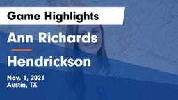 Ann Richards  vs Hendrickson  Game Highlights - Nov. 1, 2021
