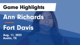 Ann Richards  vs Fort Davis  Game Highlights - Aug. 11, 2022