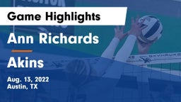 Ann Richards  vs Akins  Game Highlights - Aug. 13, 2022