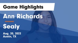Ann Richards  vs Sealy  Game Highlights - Aug. 20, 2022
