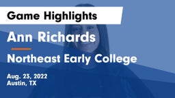 Ann Richards  vs Northeast Early College  Game Highlights - Aug. 23, 2022