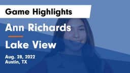 Ann Richards  vs Lake View  Game Highlights - Aug. 28, 2022