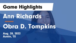 Ann Richards  vs Obra D. Tompkins  Game Highlights - Aug. 28, 2022