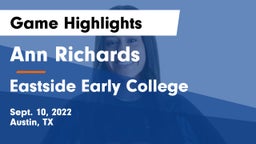 Ann Richards  vs Eastside Early College  Game Highlights - Sept. 10, 2022