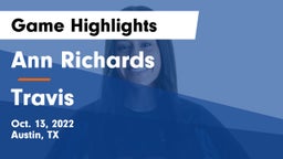 Ann Richards  vs Travis  Game Highlights - Oct. 13, 2022