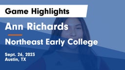 Ann Richards  vs Northeast Early College  Game Highlights - Sept. 26, 2023