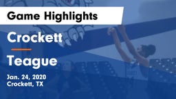 Crockett  vs Teague  Game Highlights - Jan. 24, 2020