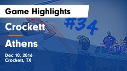 Crockett  vs Athens  Game Highlights - Dec 10, 2016