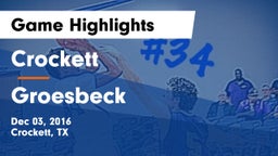 Crockett  vs Groesbeck Game Highlights - Dec 03, 2016