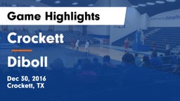 Crockett  vs Diboll Game Highlights - Dec 30, 2016