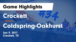 Crockett  vs Coldspring-Oakhurst  Game Highlights - Jan 9, 2017