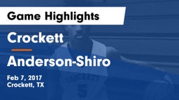 Crockett  vs Anderson-Shiro  Game Highlights - Feb 7, 2017