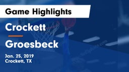 Crockett  vs Groesbeck  Game Highlights - Jan. 25, 2019