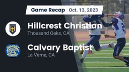 Recap: Hillcrest Christian   vs. Calvary Baptist  2023