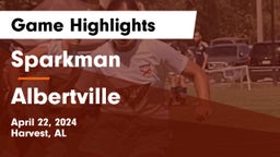 Sparkman  vs Albertville  Game Highlights - April 22, 2024