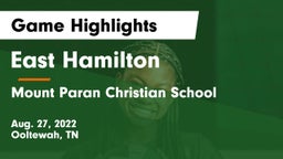 East Hamilton  vs Mount Paran Christian School Game Highlights - Aug. 27, 2022