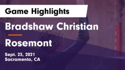 Bradshaw Christian  vs Rosemont Game Highlights - Sept. 23, 2021