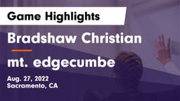 Bradshaw Christian  vs mt. edgecumbe Game Highlights - Aug. 27, 2022