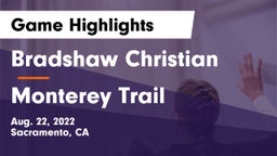 Bradshaw Christian  vs Monterey Trail  Game Highlights - Aug. 22, 2022