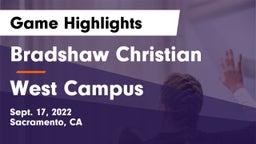 Bradshaw Christian  vs West Campus  Game Highlights - Sept. 17, 2022