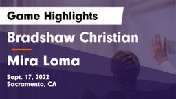 Bradshaw Christian  vs Mira Loma   Game Highlights - Sept. 17, 2022