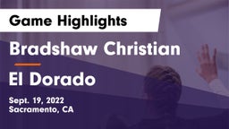 Bradshaw Christian  vs El Dorado  Game Highlights - Sept. 19, 2022