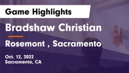 Bradshaw Christian  vs Rosemont , Sacramento  Game Highlights - Oct. 12, 2022