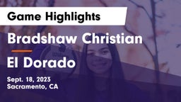 Bradshaw Christian  vs El Dorado  Game Highlights - Sept. 18, 2023