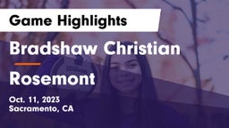 Bradshaw Christian  vs Rosemont Game Highlights - Oct. 11, 2023