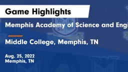 Memphis Academy of Science and Engineering  vs Middle College, Memphis, TN Game Highlights - Aug. 25, 2022