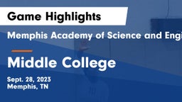 Memphis Academy of Science and Engineering  vs Middle College Game Highlights - Sept. 28, 2023
