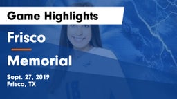 Frisco  vs Memorial Game Highlights - Sept. 27, 2019