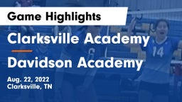 Clarksville Academy vs Davidson Academy  Game Highlights - Aug. 22, 2022