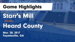 Starr's Mill  vs Heard County  Game Highlights - Nov. 28, 2017