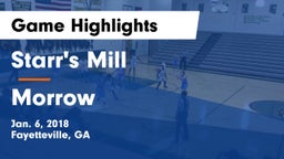 Starr's Mill  vs Morrow Game Highlights - Jan. 6, 2018