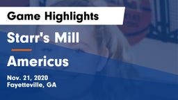 Starr's Mill  vs Americus Game Highlights - Nov. 21, 2020