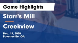 Starr's Mill  vs Creekview  Game Highlights - Dec. 19, 2020