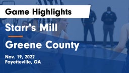 Starr's Mill  vs Greene County  Game Highlights - Nov. 19, 2022