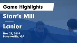 Starr's Mill  vs Lanier  Game Highlights - Nov 22, 2016