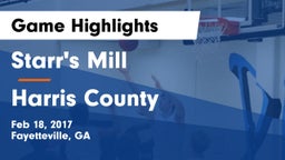 Starr's Mill  vs Harris County  Game Highlights - Feb 18, 2017