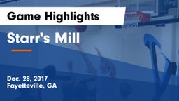 Starr's Mill  Game Highlights - Dec. 28, 2017