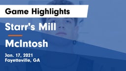 Starr's Mill  vs McIntosh  Game Highlights - Jan. 17, 2021
