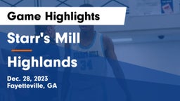 Starr's Mill  vs Highlands  Game Highlights - Dec. 28, 2023