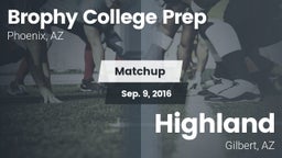 Matchup: Brophy College Prep vs. Highland  2016