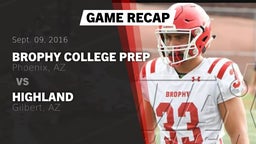 Recap: Brophy College Prep  vs. Highland  2016