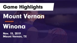 Mount Vernon  vs Winona  Game Highlights - Nov. 15, 2019