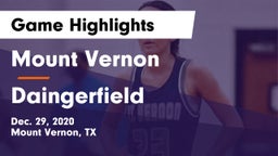 Mount Vernon  vs Daingerfield  Game Highlights - Dec. 29, 2020