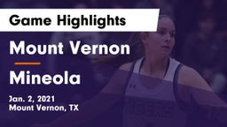 Mount Vernon  vs Mineola  Game Highlights - Jan. 2, 2021